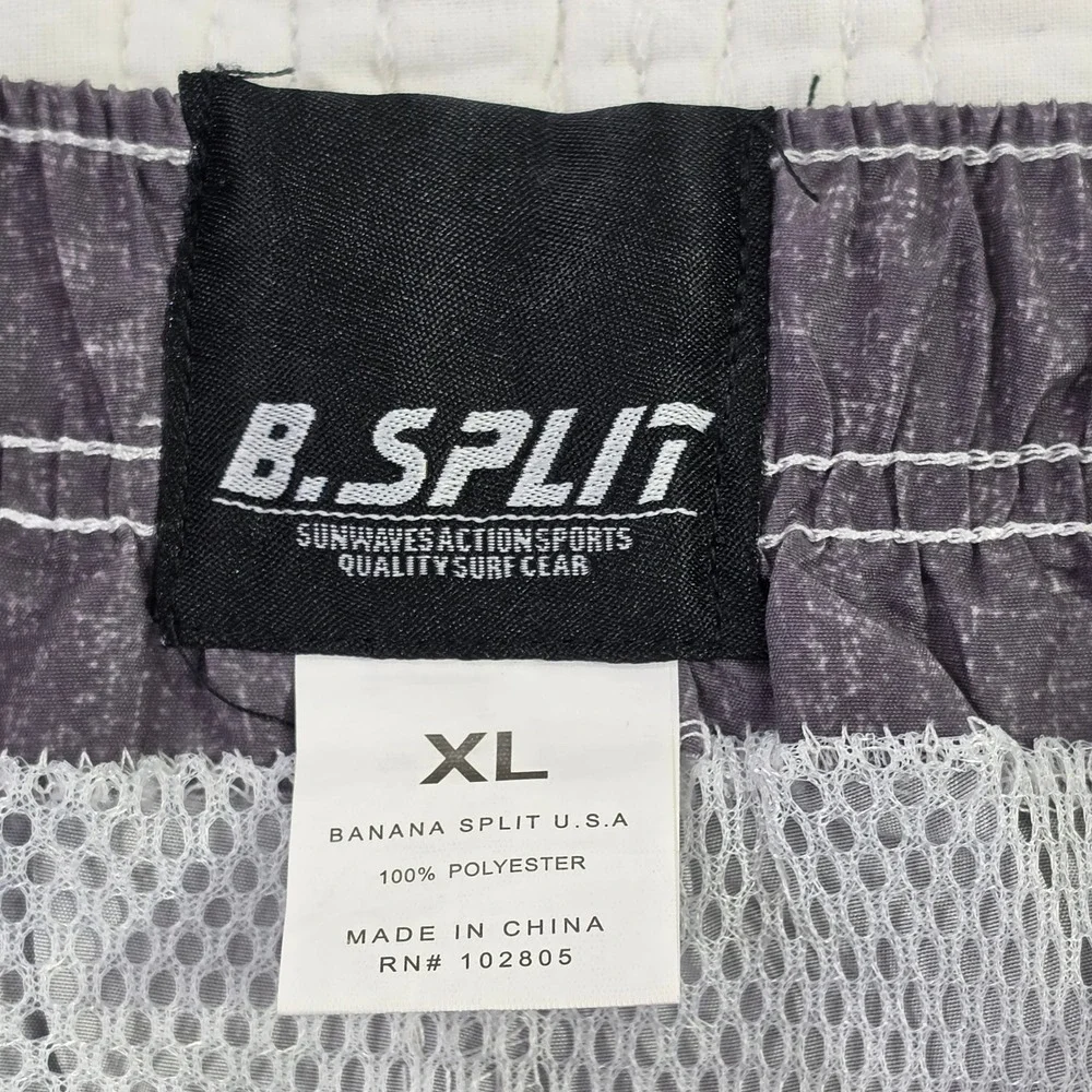 Banana Split Mens XL Board Shorts Grey Heather Cargo Swim Trunks‎ Mesh Lining
